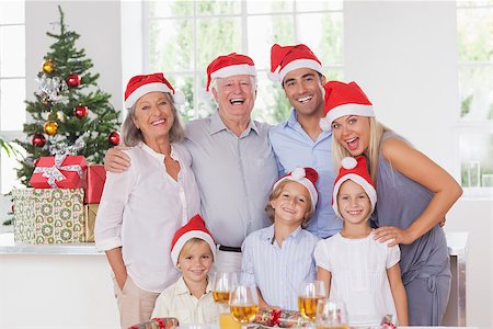 simsearch:400-06871557,k - Happy family posing for photo at christmas Photographie de stock - Aubaine LD & Abonnement, Code: 400-06873610