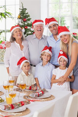 simsearch:400-06871557,k - Smiling family posing for photograph at christmas Photographie de stock - Aubaine LD & Abonnement, Code: 400-06873611
