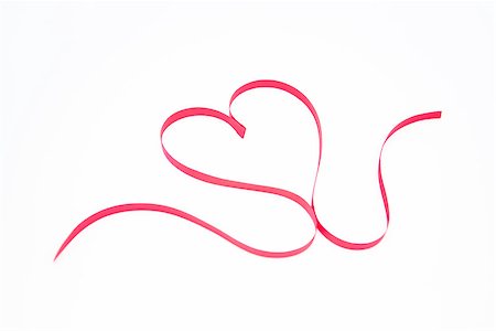 simsearch:400-06873734,k - Decorative ribbon shaped into a heart on white background Stock Photo - Budget Royalty-Free & Subscription, Code: 400-06873714