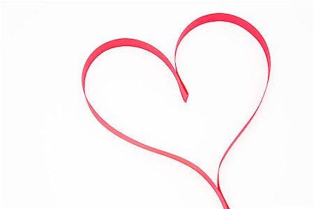 simsearch:400-06873734,k - Pink heart shaped ribbon on white background Stock Photo - Budget Royalty-Free & Subscription, Code: 400-06873712