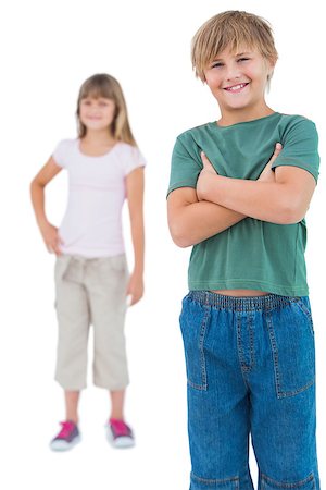 simsearch:400-06885115,k - Happy young children standing on white background Photographie de stock - Aubaine LD & Abonnement, Code: 400-06885044