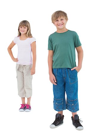 simsearch:400-06885115,k - Two children smiling on white background Photographie de stock - Aubaine LD & Abonnement, Code: 400-06885045