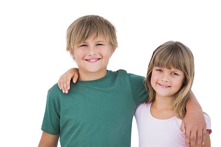 simsearch:400-06885115,k - Beautiful little boy and girl on white background Photographie de stock - Aubaine LD & Abonnement, Code: 400-06885048