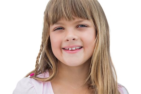 simsearch:400-06885115,k - Smiling beautiful little girl on white background Photographie de stock - Aubaine LD & Abonnement, Code: 400-06885068
