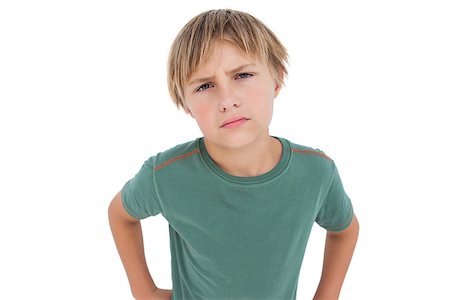 simsearch:400-06885104,k - Furious little boy looking at camera on white background Stock Photo - Budget Royalty-Free & Subscription, Code: 400-06885142