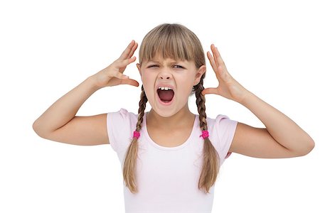 Crazy little girl on white background Stock Photo - Budget Royalty-Free & Subscription, Code: 400-06885150