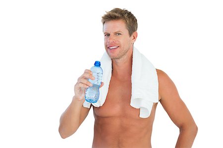 simsearch:400-06885881,k - Thirsty man holding a bottle of water after he made efforts Photographie de stock - Aubaine LD & Abonnement, Code: 400-06885804