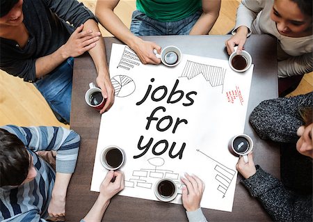 Jobs for you written on a poster with drawings of charts during a brainstorm Stock Photo - Budget Royalty-Free & Subscription, Code: 400-06886063