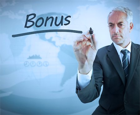 simsearch:6109-06781461,k - Businessman writing the word bonus with a marker Stock Photo - Budget Royalty-Free & Subscription, Code: 400-06886826