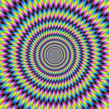 Digital abstract fractal image with a psychedelic circular design in blue, yellow and purple giving the optical illusion of movement. Stock Photo - Budget Royalty-Free & Subscription, Code: 400-06887005