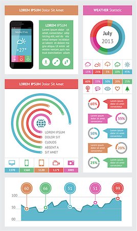 simsearch:400-06867961,k - Ui, infographics and web elements including flat design. EPS10 vector illustration. Stock Photo - Budget Royalty-Free & Subscription, Code: 400-06887020