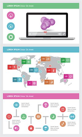 simsearch:400-06867961,k - Ui, infographics and web elements including flat design. EPS10 vector illustration. Stock Photo - Budget Royalty-Free & Subscription, Code: 400-06887100