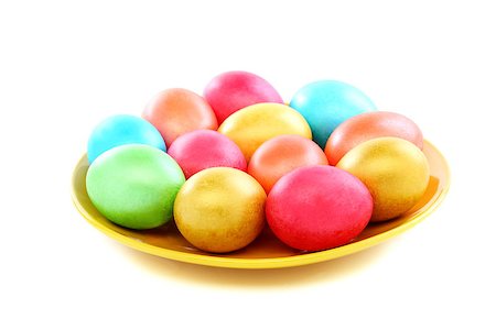 simsearch:400-04992703,k - Plate with Easter eggs on a white background. Stock Photo - Budget Royalty-Free & Subscription, Code: 400-06887201
