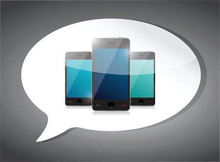 simsearch:400-05918503,k - set of smart phones on a speech bubble. illustration design Photographie de stock - Aubaine LD & Abonnement, Code: 400-06887519