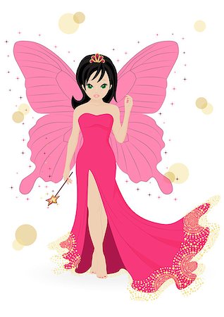 magical fairy in a pink dress with a magic wand Stock Photo - Budget Royalty-Free & Subscription, Code: 400-06880813