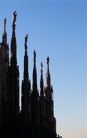 duomo milano - Detail of the landmark of Milano - Italy: the famous Duomo, the main church of the town Stock Photo - Budget Royalty-Free & Subscription, Code: 400-06880868