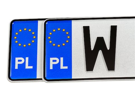 registration number - European license plates from Poland shown closeup Stock Photo - Budget Royalty-Free & Subscription, Code: 400-06880958