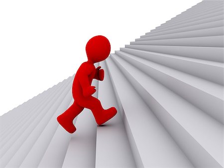 simsearch:400-05920330,k - 3d person is running on stairs upwards Stock Photo - Budget Royalty-Free & Subscription, Code: 400-06880991