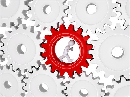 simsearch:400-06762308,k - 3d worker with tie is running inside of one cogwheel out of many Stock Photo - Budget Royalty-Free & Subscription, Code: 400-06881001