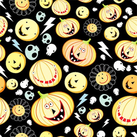 simsearch:400-06881290,k - cheerful seamless pattern of pumpkins for Halloween Stockbilder - Microstock & Abonnement, Bildnummer: 400-06881290