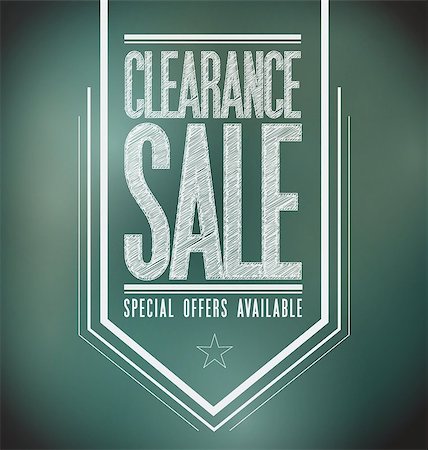 dirty blackboard - chalkboard clearance sale poster sign banner illustration design Stock Photo - Budget Royalty-Free & Subscription, Code: 400-06881533