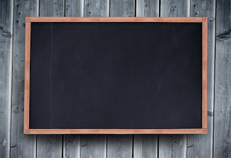 empty grey background - Blackboard with copy space on wooden board background Stock Photo - Budget Royalty-Free & Subscription, Code: 400-06882244