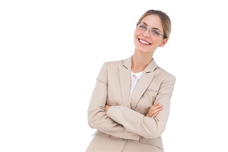 simsearch:400-06883455,k - Smiling businesswoman with glasses looking at the camera Photographie de stock - Aubaine LD & Abonnement, Code: 400-06883415