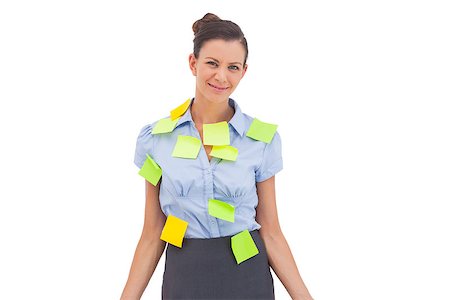 simsearch:400-06883455,k - Smiling businesswoman with sticky notes Photographie de stock - Aubaine LD & Abonnement, Code: 400-06883450