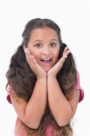 simsearch:400-06890095,k - Surprised little girl on white background Stock Photo - Budget Royalty-Free & Subscription, Code: 400-06890079