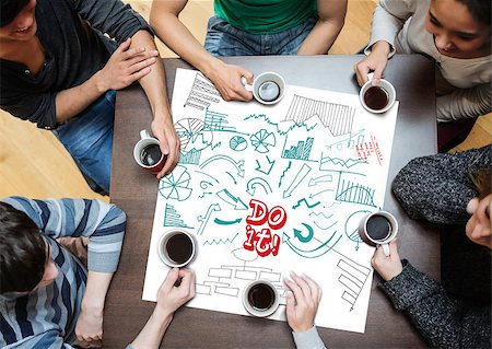 Do it written on a poster with drawings of charts during a brainstorm Stock Photo - Budget Royalty-Free & Subscription, Code: 400-06890507