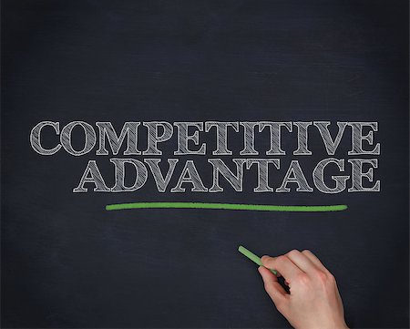 Hand underlining the word competitive advantage in green blackboard Stock Photo - Budget Royalty-Free & Subscription, Code: 400-06890609
