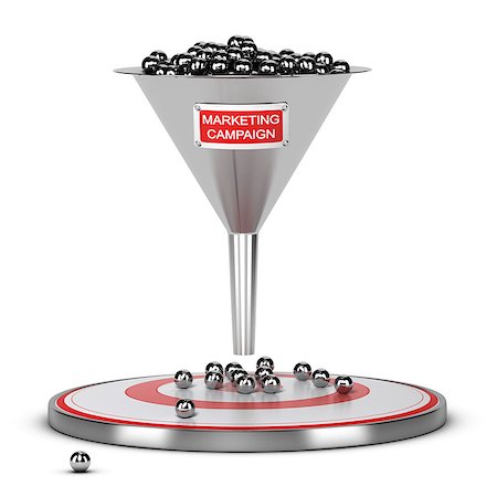 simsearch:400-06514701,k - One funnel with a white and red sign and a target on the floor - Abstract schematic 3D render concept image suitable for conceptual illustration of a marketing campaign or marketing audience. Stock Photo - Budget Royalty-Free & Subscription, Code: 400-06891775