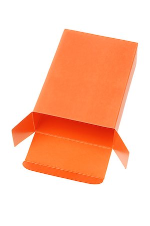 simsearch:400-06359368,k - Orange Gift Box Lying On White Background Foto de stock - Super Valor sin royalties y Suscripción, Código: 400-06891801