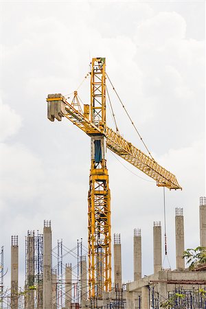 simsearch:400-05249204,k - Construction crane and building in construction site Stock Photo - Budget Royalty-Free & Subscription, Code: 400-06891840