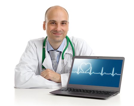 doctor business computer - doctor with laptop. Health care concept Stock Photo - Budget Royalty-Free & Subscription, Code: 400-06891936