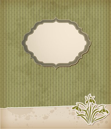 simsearch:400-08132574,k - Vintage green vector background with label and snowdrops Stockbilder - Microstock & Abonnement, Bildnummer: 400-06892116