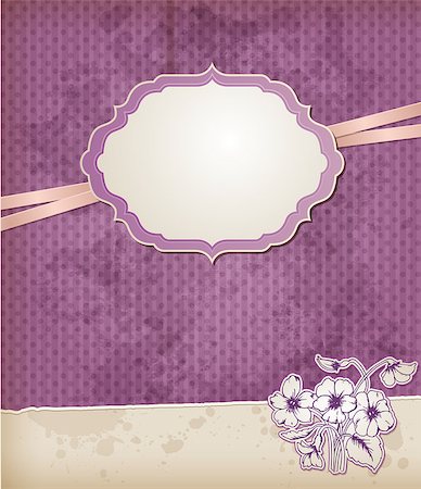 simsearch:400-08132574,k - Vintage violet vector background with label and flowers Stockbilder - Microstock & Abonnement, Bildnummer: 400-06892119