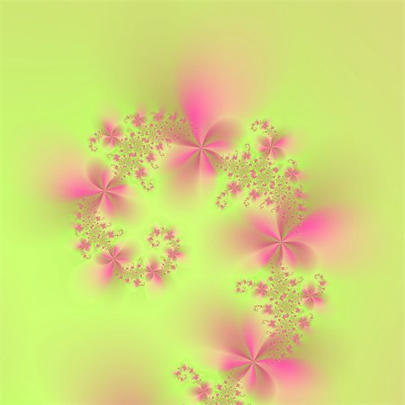 simsearch:400-06699301,k - Digital abstract fractal image with a flower spiral design in green and pink. Stock Photo - Budget Royalty-Free & Subscription, Code: 400-06892142