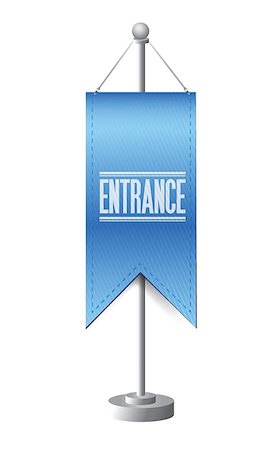 simsearch:400-08403168,k - entrance standing banner sign illustration design over white Stock Photo - Budget Royalty-Free & Subscription, Code: 400-06892266