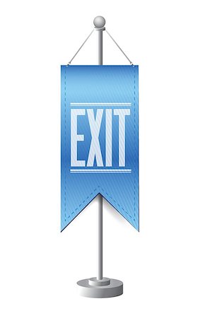 simsearch:400-08403168,k - exit standing banner sign illustration design over white Stock Photo - Budget Royalty-Free & Subscription, Code: 400-06892267