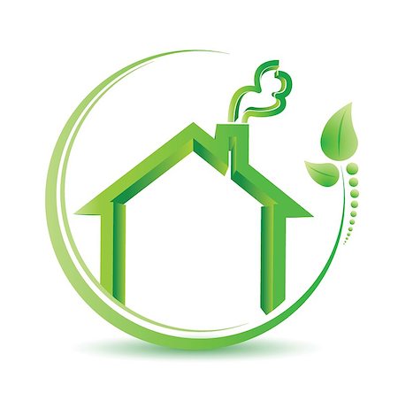 eco friendly home - eco friendly home environment solution sign. illustration design over white Photographie de stock - Aubaine LD & Abonnement, Code: 400-06892283