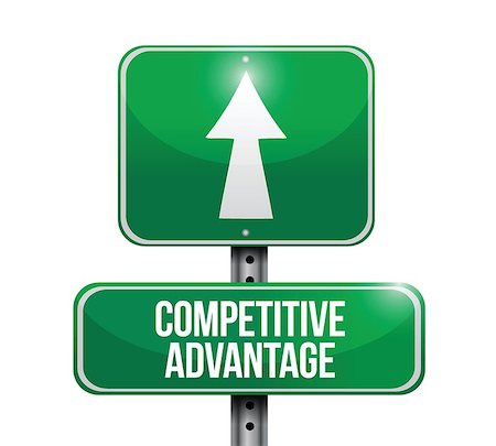 competitive advantage road sign illustration design over white Stock Photo - Budget Royalty-Free & Subscription, Code: 400-06892295