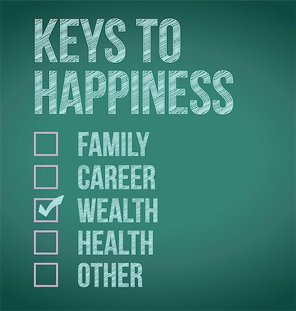 simsearch:400-06892352,k - wealth. keys to happiness illustration design over a blackboard Photographie de stock - Aubaine LD & Abonnement, Code: 400-06892354