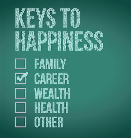 simsearch:400-07625260,k - career. keys to happiness illustration design over a blackboard Photographie de stock - Aubaine LD & Abonnement, Code: 400-06892351