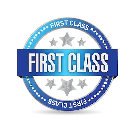 first class seal stamp illustration design over a white background Stock Photo - Budget Royalty-Free & Subscription, Code: 400-06892362