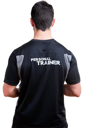 simsearch:400-06914161,k - Back of a Personal Trainer isolated in white Photographie de stock - Aubaine LD & Abonnement, Code: 400-06914153