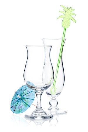 simsearch:400-06914551,k - Cocktail glasses. Isolated on white background Stock Photo - Budget Royalty-Free & Subscription, Code: 400-06914466