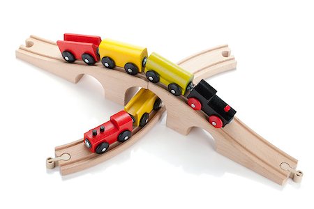 simsearch:400-05292821,k - Wooden toy trains. Isolated on white background Stock Photo - Budget Royalty-Free & Subscription, Code: 400-06914775