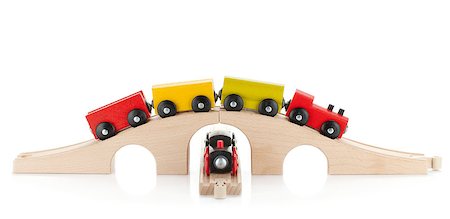 simsearch:400-05292821,k - Wooden toy trains. Isolated on white background Stock Photo - Budget Royalty-Free & Subscription, Code: 400-06914773