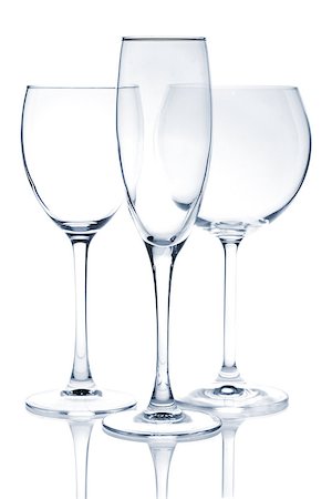 simsearch:400-06914465,k - Glass series - White, Red and Champagne wine. Isolated on white background Fotografie stock - Microstock e Abbonamento, Codice: 400-06915194